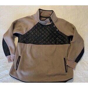 Abercrombie & Fitch Pullover Sweater Women Sz XL Sherpa Quilted Fleece Warm
